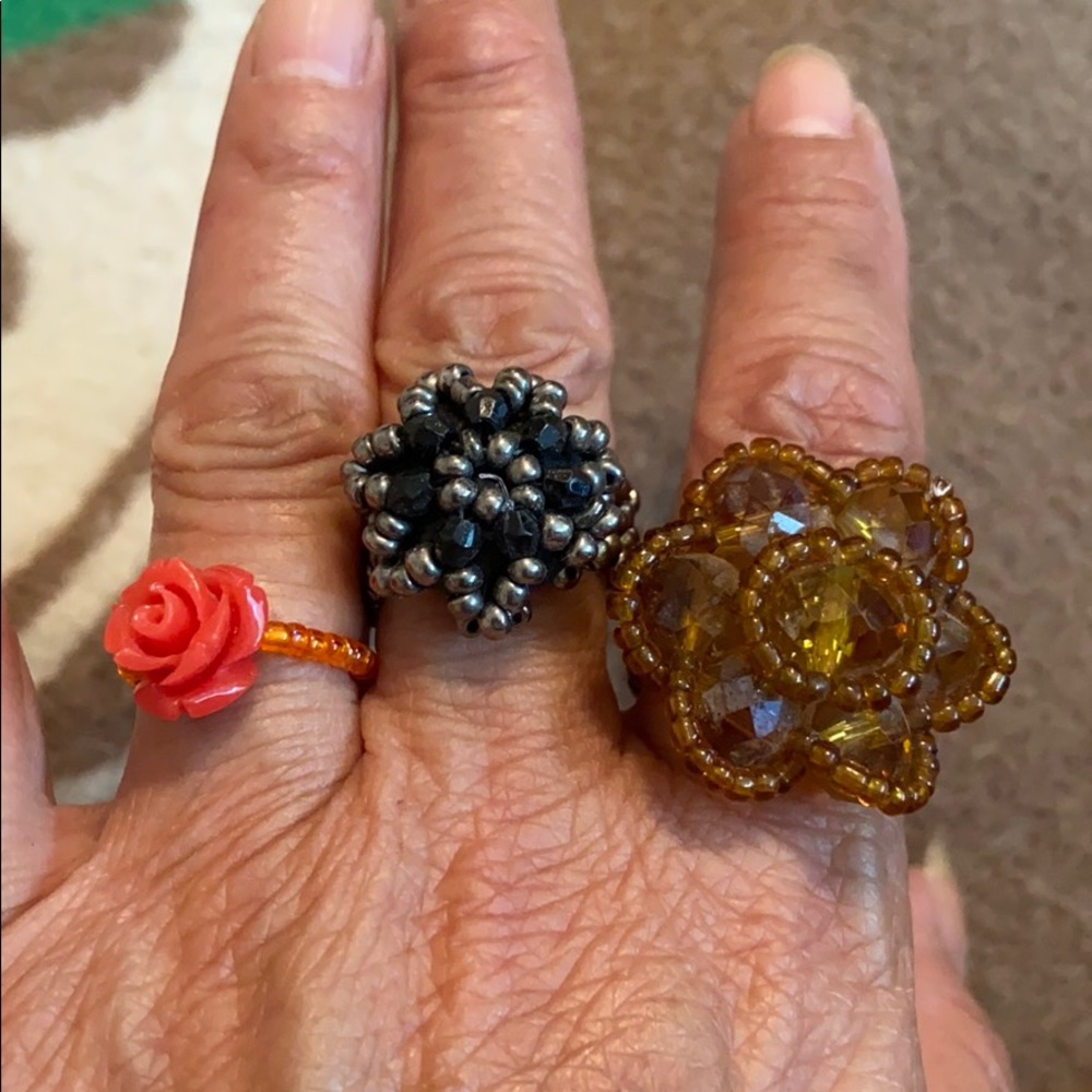 3 flower rings